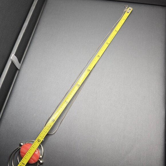 VTG 950 Silver Spiny Oyster Pendant Necklace 17" Mexico Modernist Design 12.8g - Picture 6 of 11